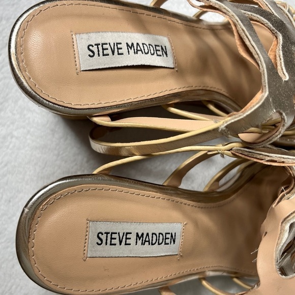Steve Madden Christina Wedge sandals, gladiator, heel, Gold strap size 9 - Picture 14 of 16